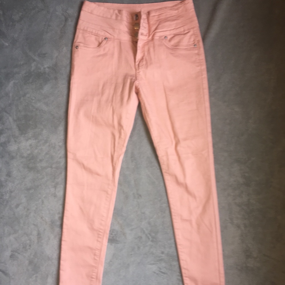 Ashley mason, high waisted pink jeans
